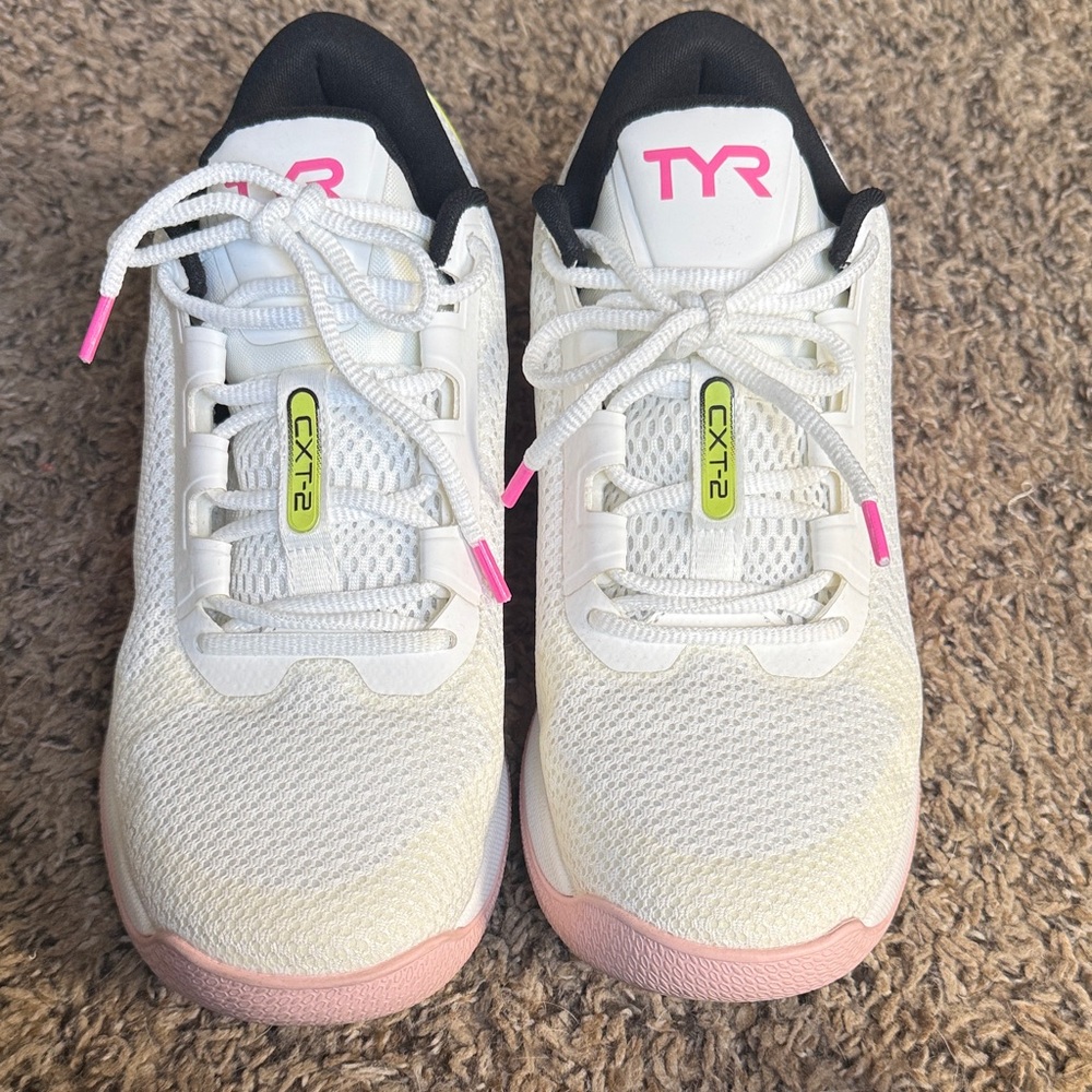 TYR White and Pink Athletic Shoes